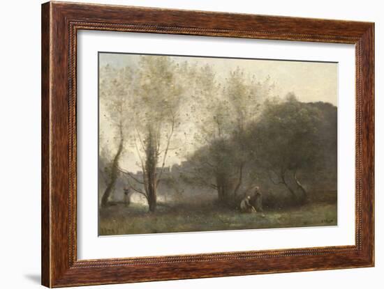 Morning on the Estuary, Ville D'avray, 1870 (Oil on Canvas)-Jean Baptiste Camille Corot-Framed Giclee Print