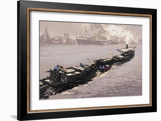 Morning on the Huangpu River-Shao Keping-Framed Premium Giclee Print