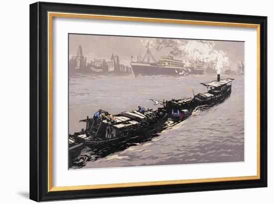 Morning on the Huangpu River-Shao Keping-Framed Premium Giclee Print