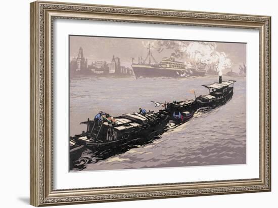 Morning on the Huangpu River-Shao Keping-Framed Art Print