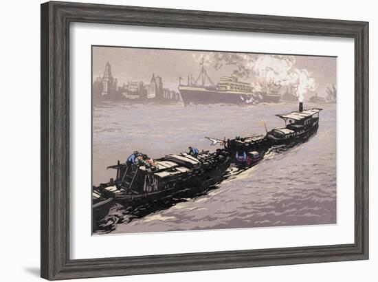 Morning on the Huangpu River-Shao Keping-Framed Art Print