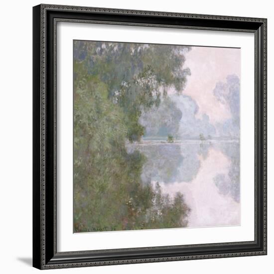 Morning on the Seine, Near Giverny, 1896-Claude Monet-Framed Giclee Print