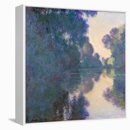 Morning on the Seine Near Giverny-Claude Monet-Framed Premier Image Canvas