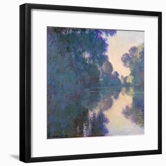 Morning on the Seine Near Giverny-Claude Monet-Framed Giclee Print