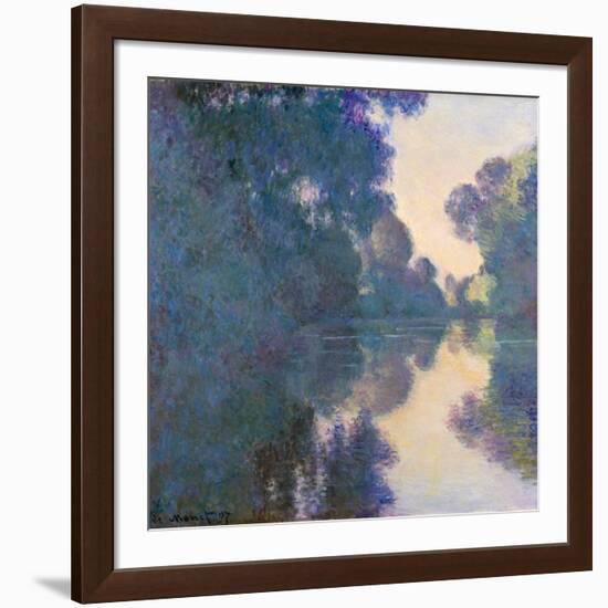 Morning on the Seine Near Giverny-Claude Monet-Framed Giclee Print