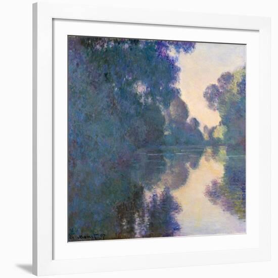 Morning on the Seine Near Giverny-Claude Monet-Framed Giclee Print