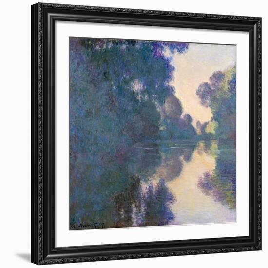 Morning on the Seine Near Giverny-Claude Monet-Framed Giclee Print