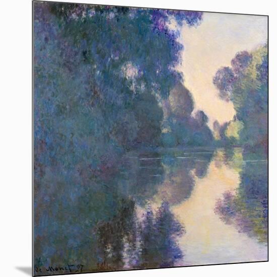 Morning on the Seine Near Giverny-Claude Monet-Mounted Giclee Print