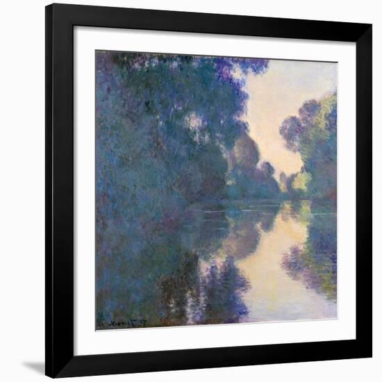 Morning on the Seine Near Giverny-Claude Monet-Framed Giclee Print