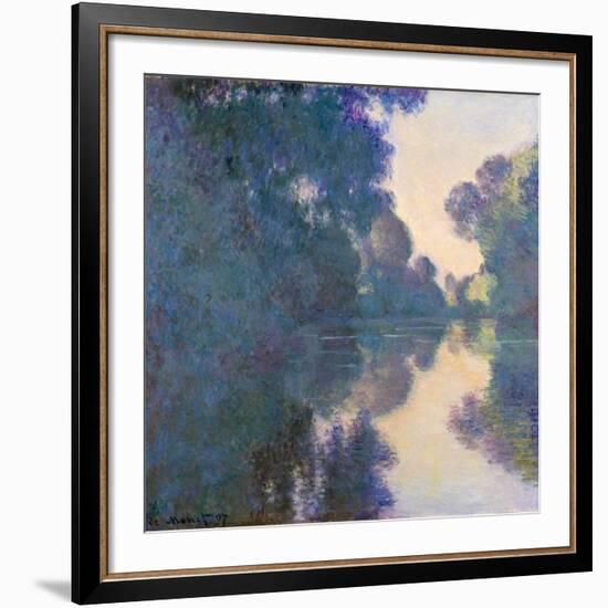 Morning on the Seine Near Giverny-Claude Monet-Framed Giclee Print