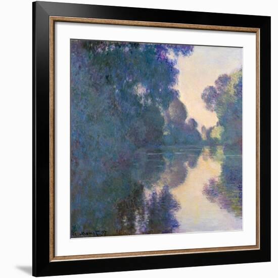 Morning on the Seine Near Giverny-Claude Monet-Framed Giclee Print