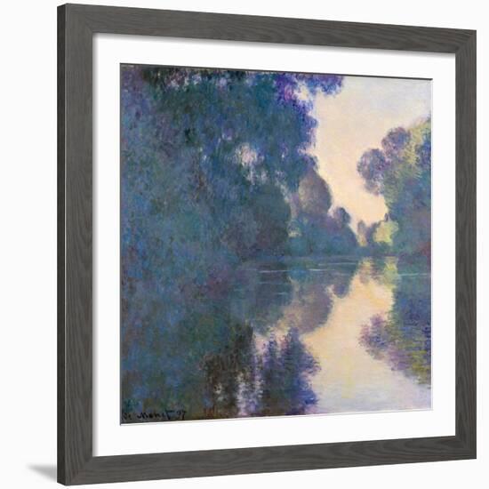 Morning on the Seine Near Giverny-Claude Monet-Framed Giclee Print