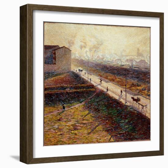 Morning or the Suburban Road in the Early Morning, 1909 (Painting)-Umberto Boccioni-Framed Giclee Print