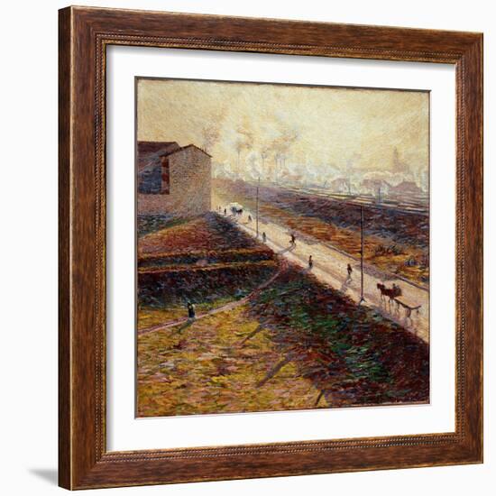 Morning or the Suburban Road in the Early Morning, 1909 (Painting)-Umberto Boccioni-Framed Giclee Print