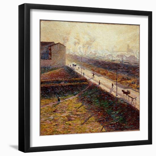 Morning or the Suburban Road in the Early Morning, 1909 (Painting)-Umberto Boccioni-Framed Giclee Print