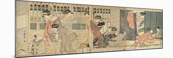 Morning Parting at the Temporary Lodgings of the Pleasure Quarter, 1801-Kitagawa Utamaro-Mounted Giclee Print