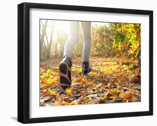 Morning Run in the Autumn Forest-Krivosheev Vitaly-Framed Photographic Print