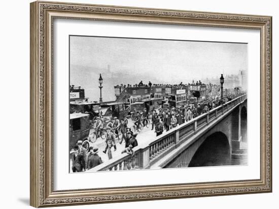 Morning 'Rush Hour, London Bridge, London, 1926-1927-McLeish and Paterson-Framed Giclee Print