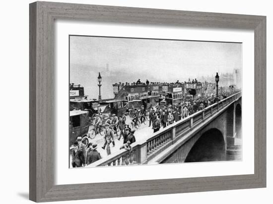 Morning 'Rush Hour, London Bridge, London, 1926-1927-McLeish and Paterson-Framed Giclee Print