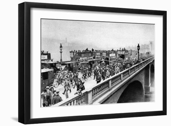 Morning 'Rush Hour, London Bridge, London, 1926-1927-McLeish and Paterson-Framed Giclee Print