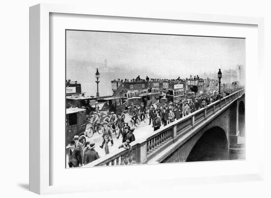 Morning 'Rush Hour, London Bridge, London, 1926-1927-McLeish and Paterson-Framed Giclee Print