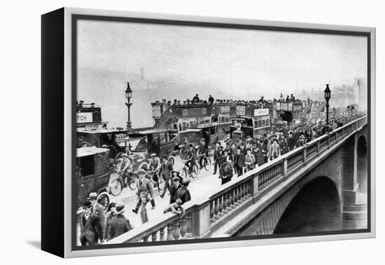 Morning 'Rush Hour, London Bridge, London, 1926-1927-McLeish and Paterson-Framed Premier Image Canvas