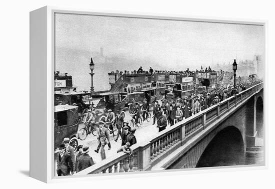 Morning 'Rush Hour, London Bridge, London, 1926-1927-McLeish and Paterson-Framed Premier Image Canvas