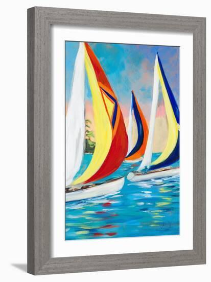 Morning Sails Vertical II-Julie DeRice-Framed Art Print