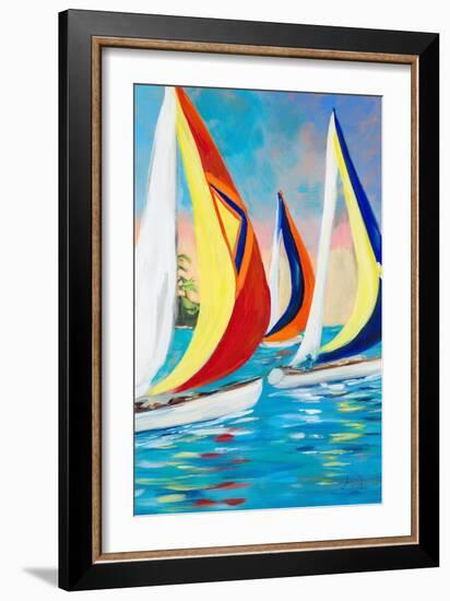 Morning Sails Vertical II-Julie DeRice-Framed Art Print