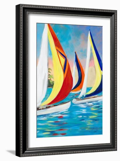 Morning Sails Vertical II-Julie DeRice-Framed Art Print