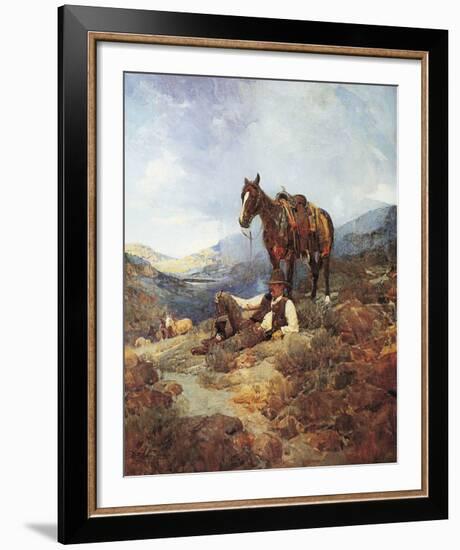 Morning Shower-Frank Tenney Johnson-Framed Art Print