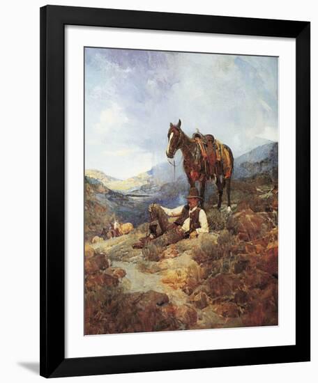 Morning Shower-Frank Tenney Johnson-Framed Art Print