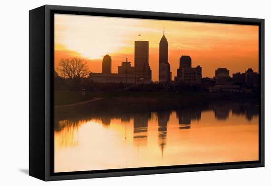 Morning Silhouette of Indianapolis-benkrut-Framed Premier Image Canvas