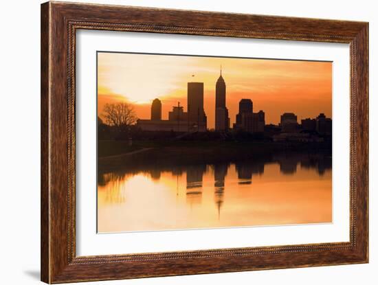 Morning Silhouette of Indianapolis-benkrut-Framed Photographic Print