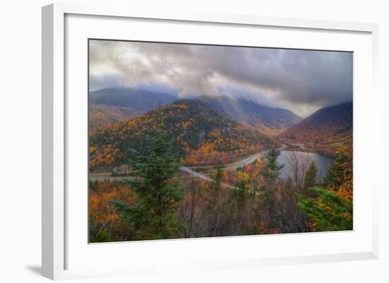 Morning Storm at Echo Lake in Autumn, New Hampshire-Vincent James-Framed Photographic Print