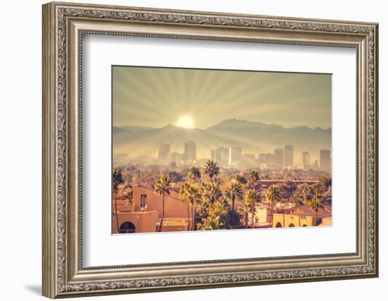 Morning Sunrise over Phoenix, Arizona, USA-BCFC-Framed Photographic Print