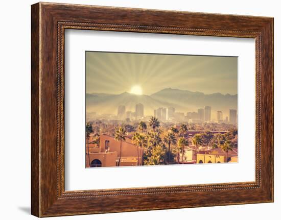 Morning Sunrise over Phoenix, Arizona, USA-BCFC-Framed Photographic Print