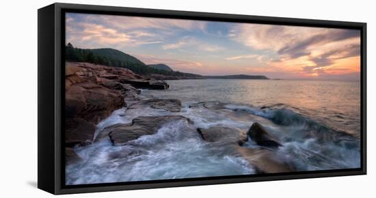 Morning Surf at Coast, Acadia National Park, Maine, USA-null-Framed Premier Image Canvas