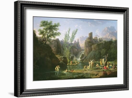 Morning, the Bathers, 1772-Claude Joseph Vernet-Framed Giclee Print