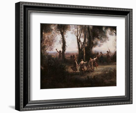 Morning. The Nymphs Dance-Jean-Baptiste-Camille Corot-Framed Art Print
