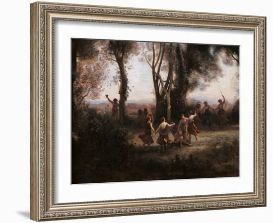 Morning. The Nymphs Dance-Jean-Baptiste-Camille Corot-Framed Art Print