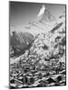 Morning Town View with Matterhorn, Zermatt, Valais, Wallis, Switzerland-Walter Bibikow-Mounted Photographic Print