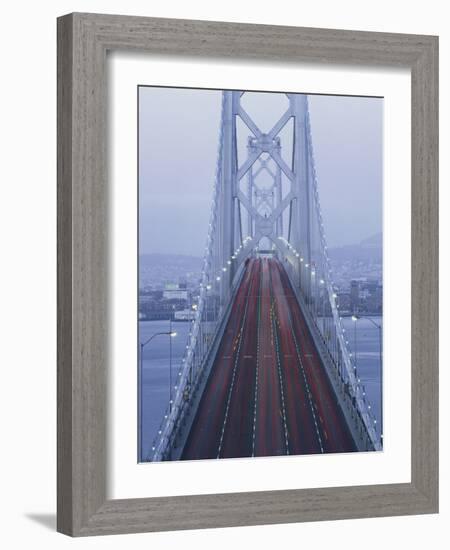 Morning Traffic on Oakland Bay Bridge, San Francisco, California, USA-Walter Bibikow-Framed Photographic Print