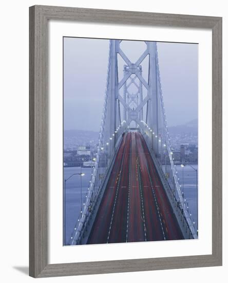 Morning Traffic on Oakland Bay Bridge, San Francisco, California, USA-Walter Bibikow-Framed Photographic Print