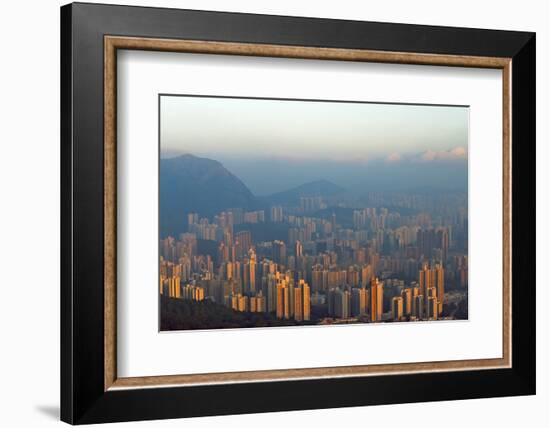 Morning view of high-rise, Hong Kong, China-Keren Su-Framed Photographic Print