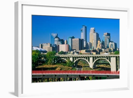 Morning view of Minneapolis, MN skyline-null-Framed Photographic Print