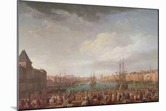 Morning View of the Inner Port of Marseille and the Pavilion of the Horloge Du Parc, 1754-Claude Joseph Vernet-Mounted Giclee Print