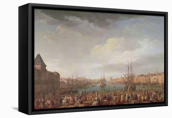 Morning View of the Inner Port of Marseille and the Pavilion of the Horloge Du Parc, 1754-Claude Joseph Vernet-Framed Premier Image Canvas