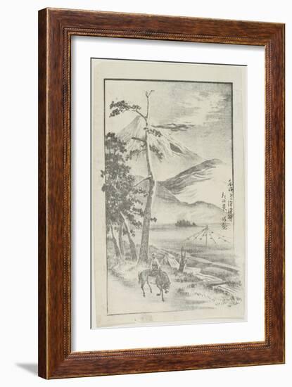 Morning View of the Numazu Station on Tokaido Road-Kobayashi Kiyochika-Framed Giclee Print