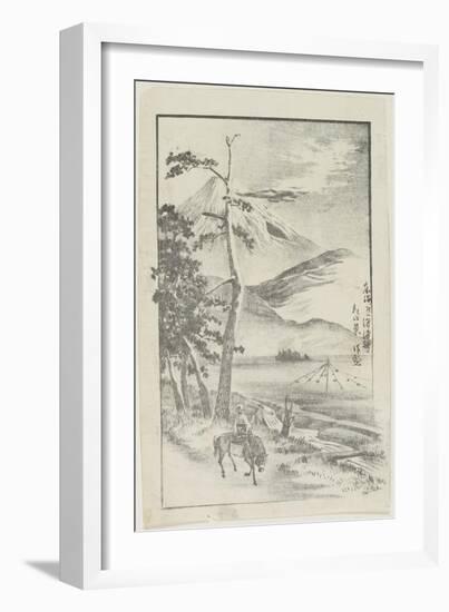 Morning View of the Numazu Station on Tokaido Road-Kobayashi Kiyochika-Framed Giclee Print